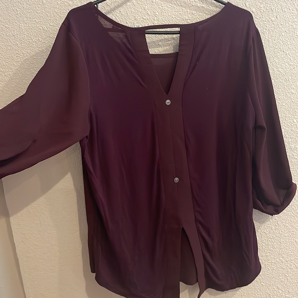 WOMENS PURPLE BLOUSE SIZE LARGE​​​​​​ - Picture 8 of 9